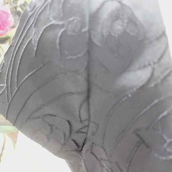 ARMANI COLLEZIONI BLACK V NECK LINED CAP SLEEVE RUFFLE DRESS SIZE M/L - Picture 2 of 7